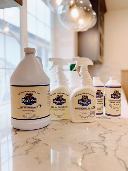 The King's Paw Enzyme Cleaner - Pet Stain and Odor Remover for Cats and Dogs. Eliminates pee and vomit stains on contact