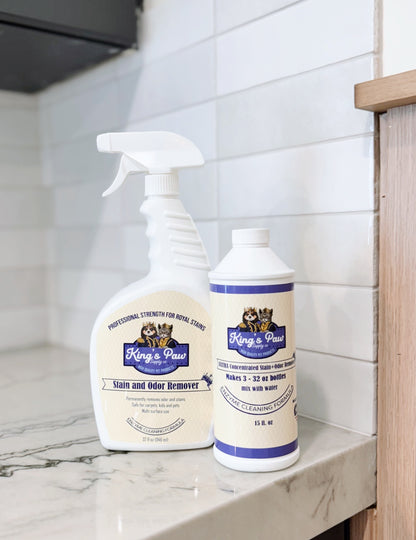 The King's Paw Enzyme Cleaner - Pet Stain and Odor Remover for Cats and Dogs. Eliminates pee and vomit stains on contact