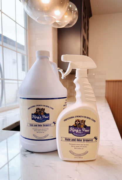 The King's Paw Enzyme Cleaner - Pet Stain and Odor Remover for Cats and Dogs. Eliminates pee and vomit stains on contact