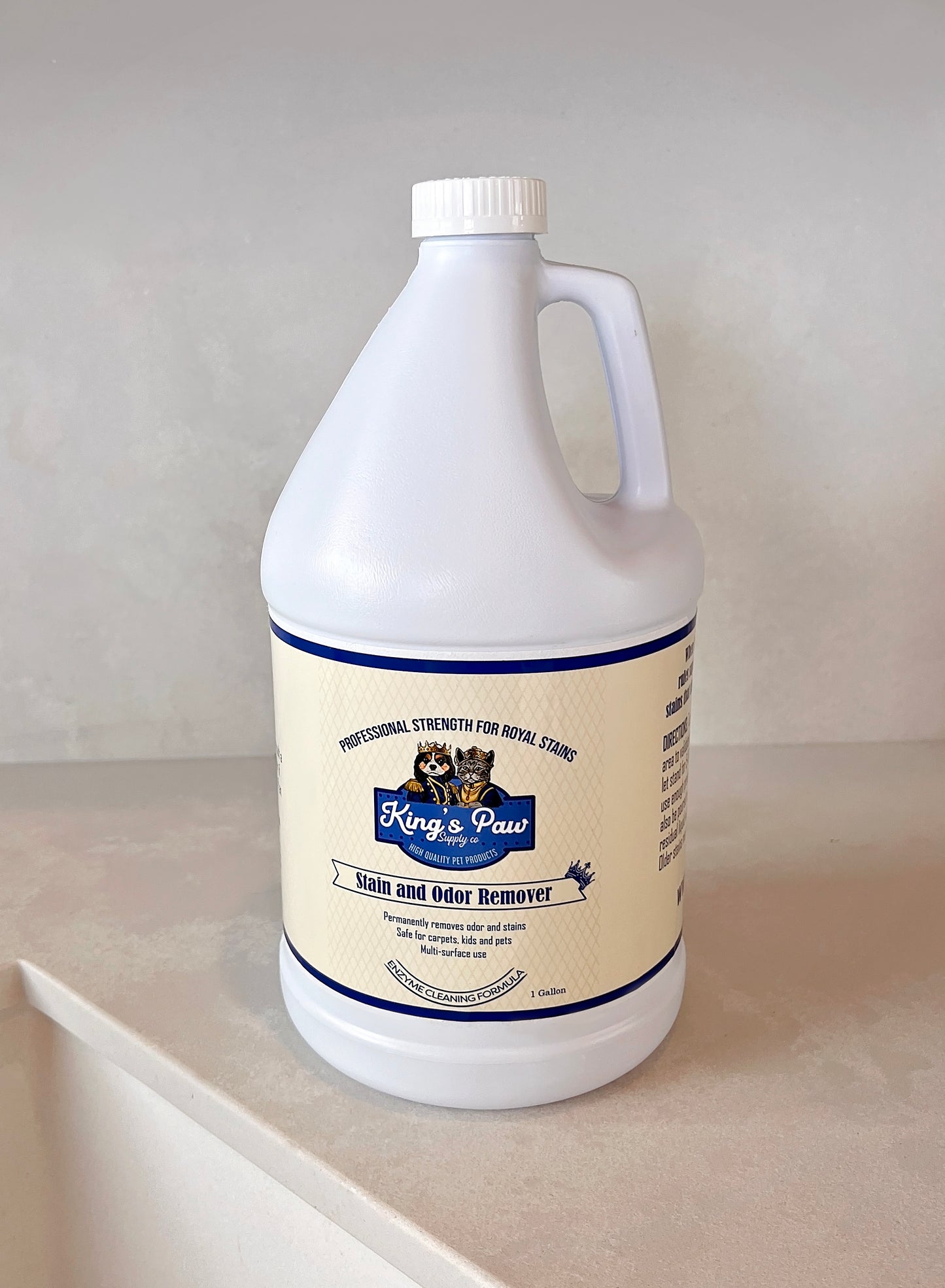 Gallon Refill - The King's Paw Enzyme Cleaner - Pet Stain and Odor Remover for Cats and Dogs. Eliminates pee and vomit stains on contact