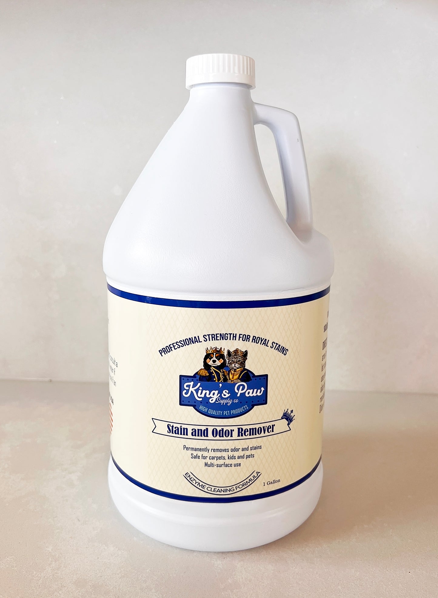 Gallon Refill - The King's Paw Enzyme Cleaner - Pet Stain and Odor Remover for Cats and Dogs. Eliminates pee and vomit stains on contact