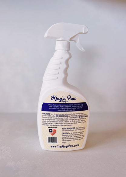 The King's Paw Enzyme Cleaner - Pet Stain and Odor Remover for Cats and Dogs. Eliminates pee and vomit stains on contact